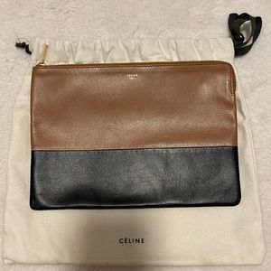 Celine Solo Bicolor Leather Clutch
